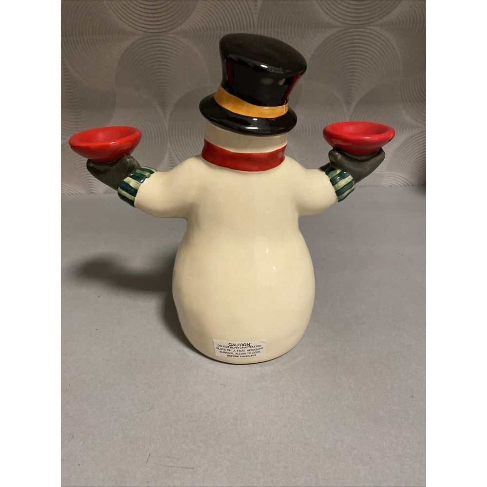 Vintage Russ Berrie Snowman # 14790 Candle Holder with Candles Christmas - Picture 5 of 8